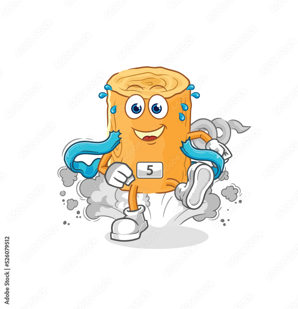 wooden corkscrew runner character. cartoon mascot vector