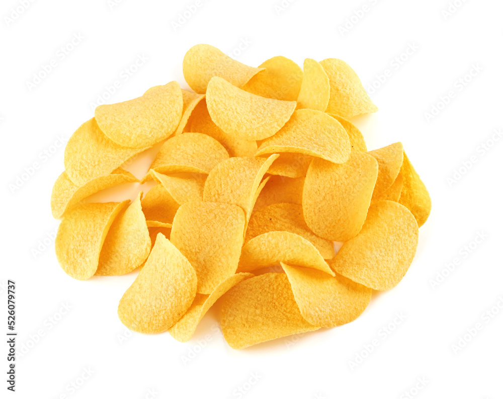 Potato chips isolated