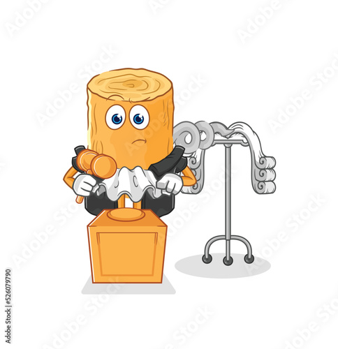 wooden corkscrew judge holds gavel. character vector