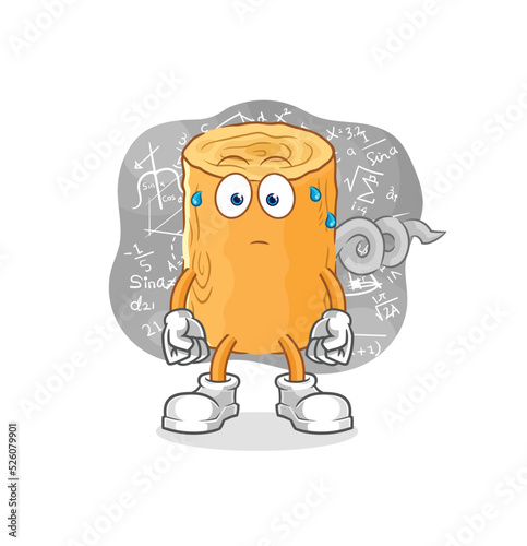 wooden corkscrew thinking hard vector. cartoon character