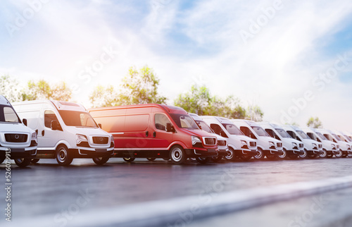 Transportation van and fleet of cargo trucks courier service