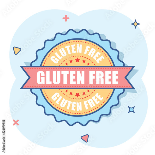 Gluten free grunge rubber stamp. Vector illustration on white background. Business concept no gluten healthy stamp pictogram.