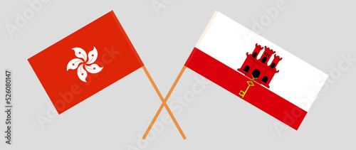 Photography Crossed flags of Hong Kong and Gibraltar