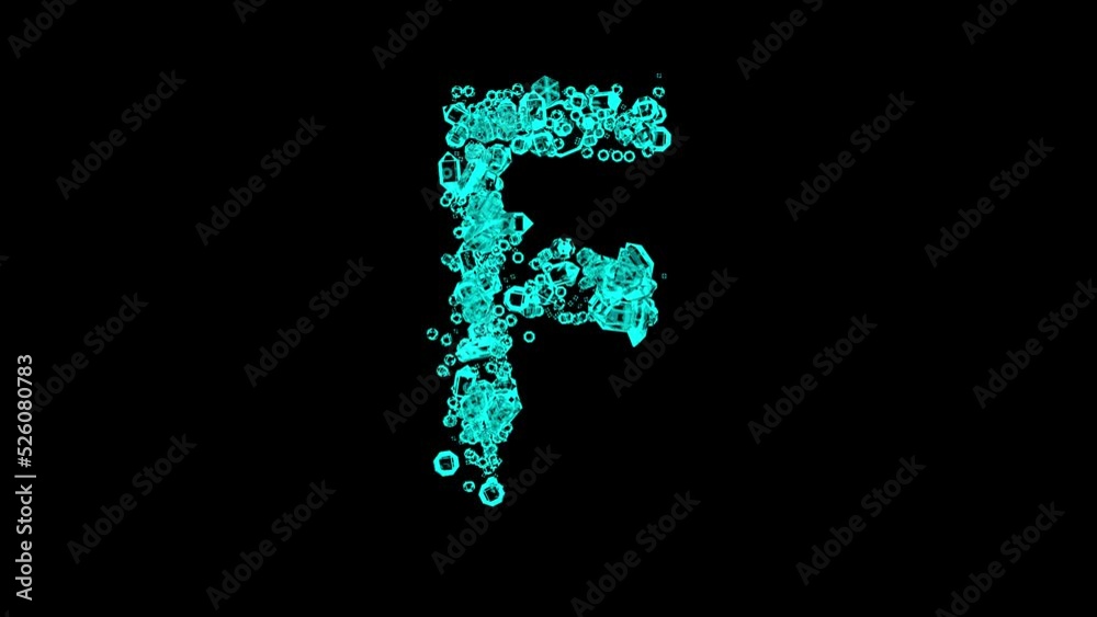 moving teal bijouterie gemstones letter F - transparent brilliants font, isolated - loop video moving teal bijouterie gemstones letter F - transparent brilliants font, isolated - loop video