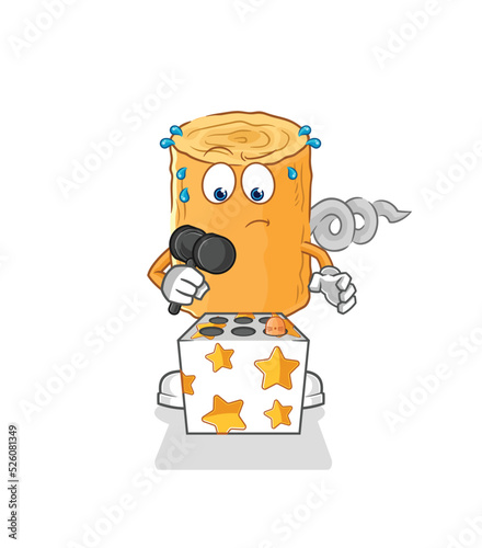 wooden corkscrew play whack a mole mascot. cartoon vector