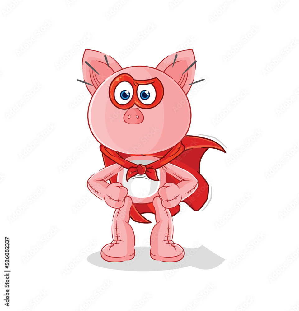 pig heroes vector. cartoon character