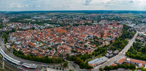 Aerial view of the city Amberg in Germany, Bavaria. on a sunny day in summer. photo