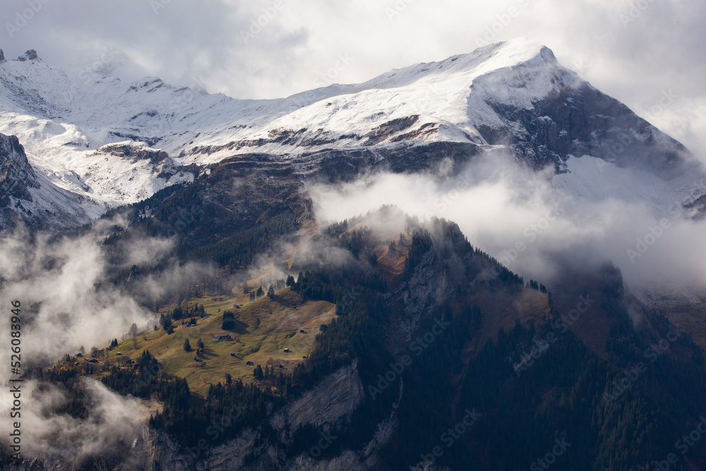 Foggy Mountains, Swiss Alps Grindelwald, Switzerland
