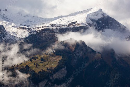 Foggy Mountains, Swiss Alps Grindelwald, Switzerland