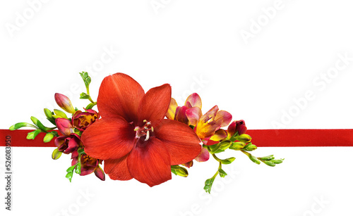 Floral arrangement with red...