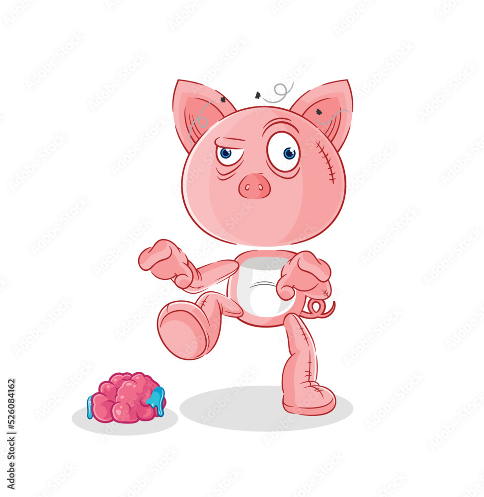 pig zombie character.mascot vector pig zombie character.mascot vector