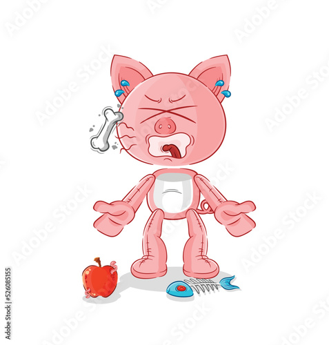 pig burp mascot. cartoon vector