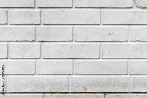 Background of white brick wall. Old white brick wall texture.
