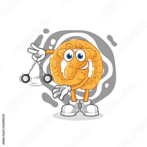 pretzel hypnotizing cartoon. cartoon mascot vector