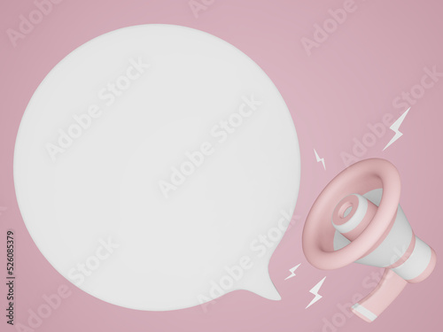 megaphone vector and texbox on a pink background