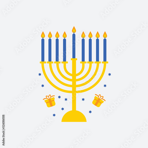 Menorah Glyph Icon set, happy hanukkah