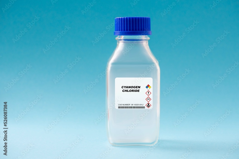 Cyanogen Chloride dangerous poisonous gas in chemical glassware Cyanogen Chloride dangerous poisonous gas in chemical glassware