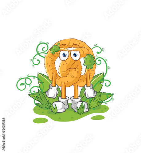 pretzel waiting too long mascot. cartoon vector