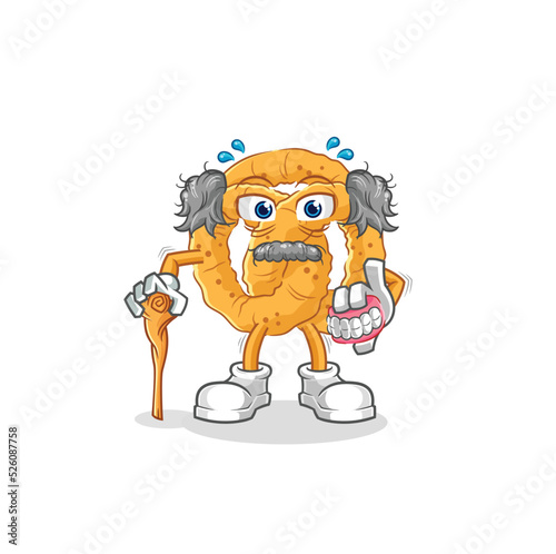 pretzel white haired old man. character vector