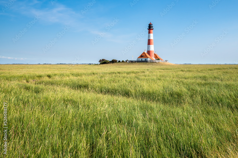 Westerheversand Lighthouse, Westerhever, Nordfriesland, Schleswig-Holstein, Germany