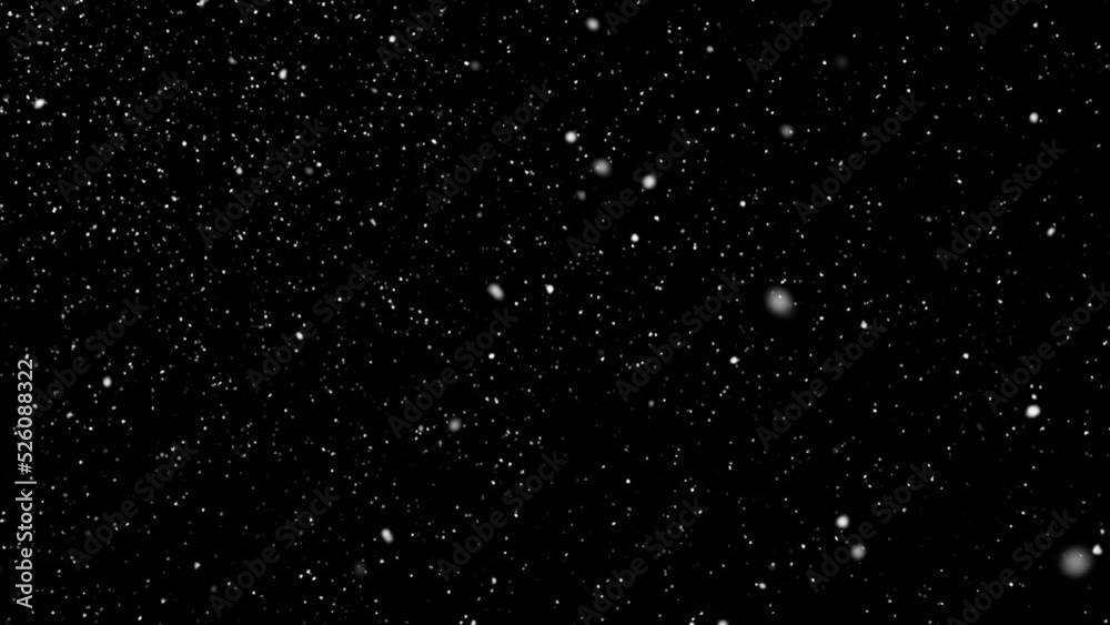 falling snow on black and green screen background