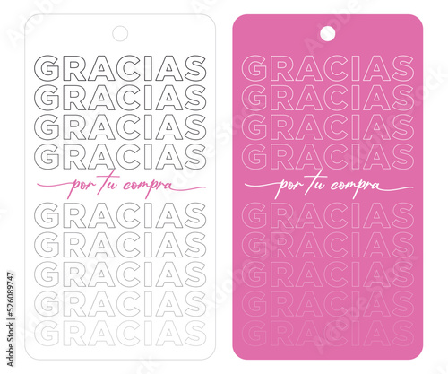 gracias por tu compra, etiqueta en español