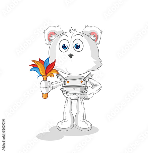 polar bear maid mascot. cartoon vector