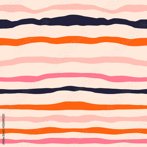 Abstract pattern with hand drawn ink lines. Seamless geometrical texture. Multicolored background 
