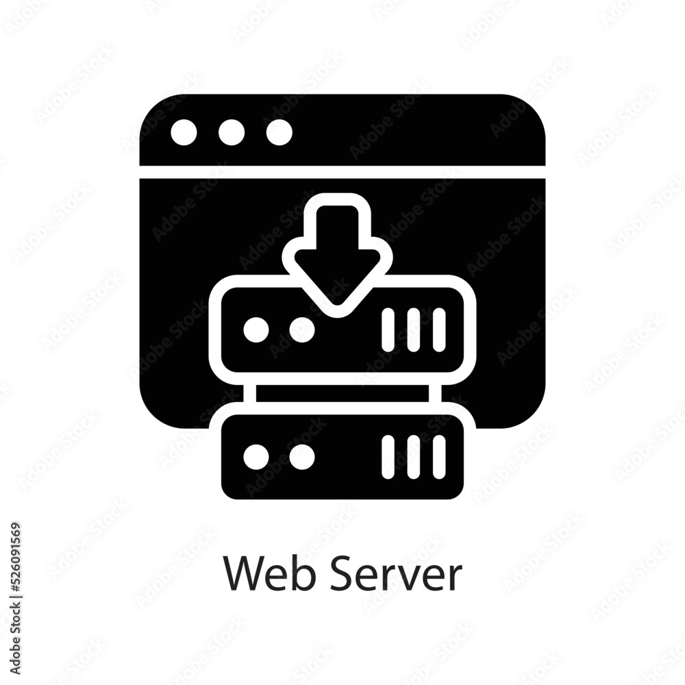 Web Server vector Solid Icon Design illustration on White background. EPS 10 File 