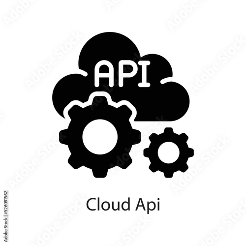 Cloud Api vector Solid Icon Design illustration on White background. EPS 10 File 