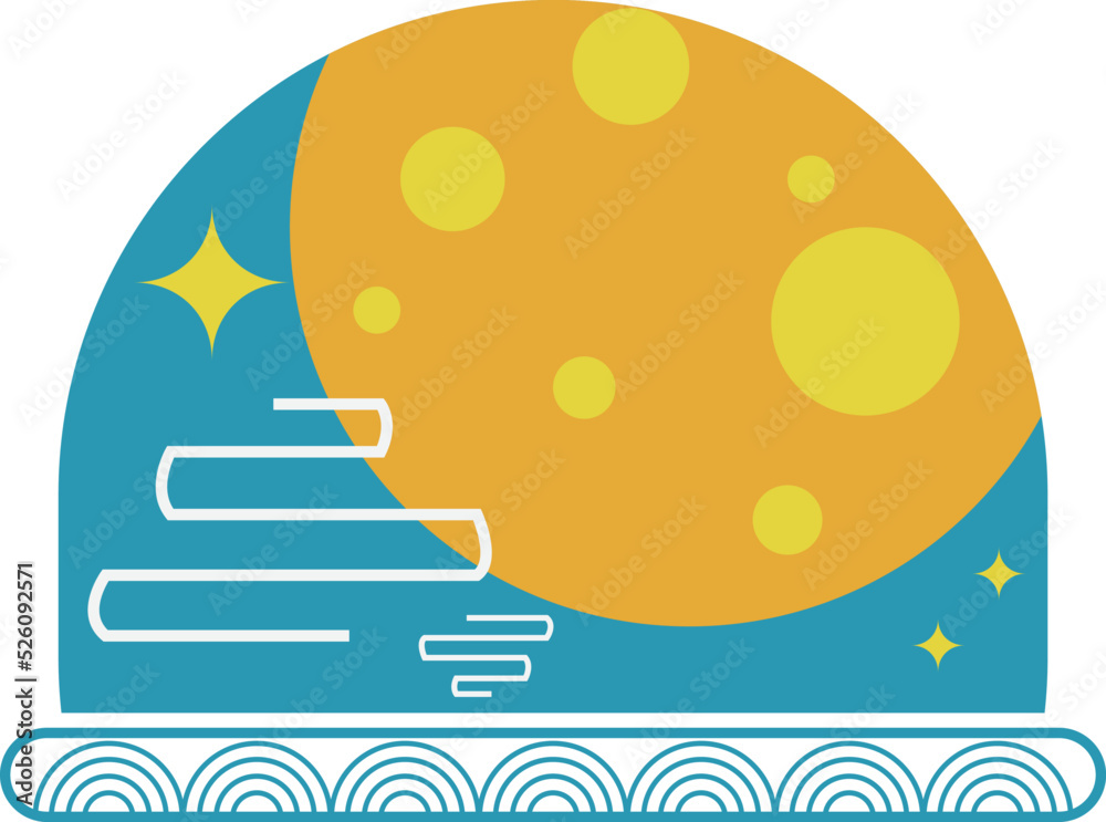 Happy Mid Autumn Festival Full Moon Icon Happy Mid Autumn Festival Full Moon Icon