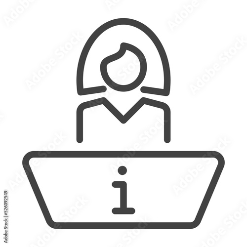 Helpdesk Thin Line Icon. Outline Icon. Editable Stroke.