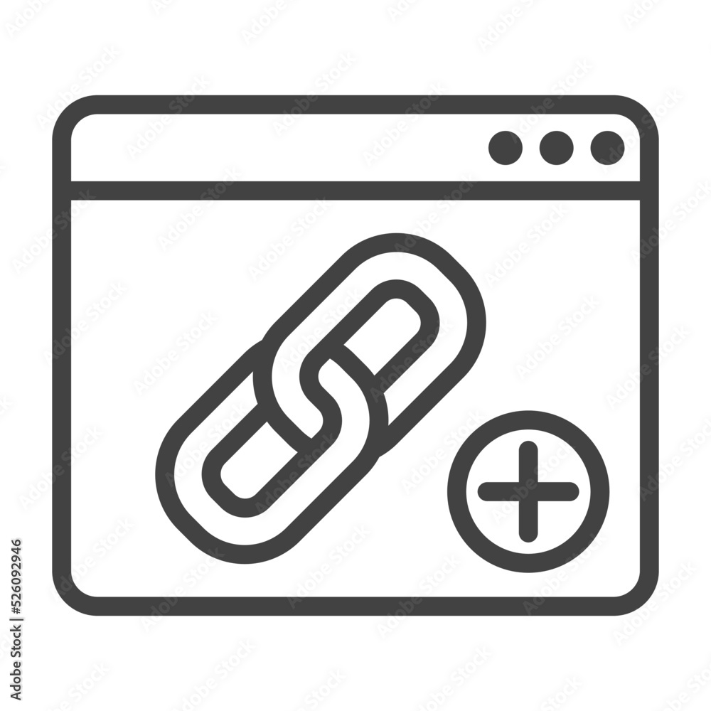 Link building Thin Line Icon. Outline Icon. Editable Stroke. Link building Thin Line Icon. Outline Icon. Editable Stroke.