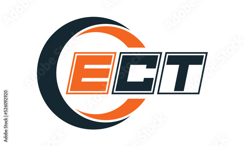 ECT three-letter circle logo design. custom font logo vector template | abstract logo | word mark logo | letter mark logo | business logo | minimalist logo | font logo |
