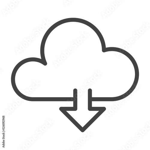 Data download Thin Line Icon. Outline Icon. Editable Stroke.