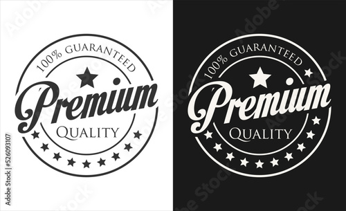 Premium quality retro vintage black and white badge 