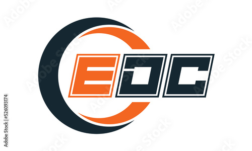 EDC three-letter circle logo design. custom font logo vector template | abstract logo | word mark logo | letter mark logo | business logo | minimalist logo | font logo |