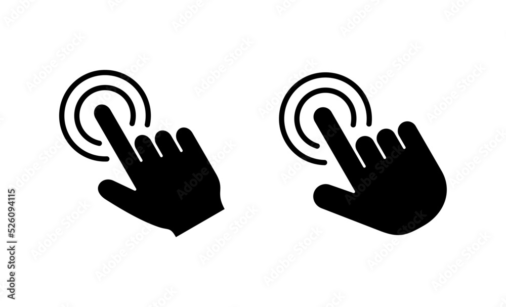Hand click icon vector. pointer sign and symbol. hand cursor icon Hand click icon vector. pointer sign and symbol. hand cursor icon