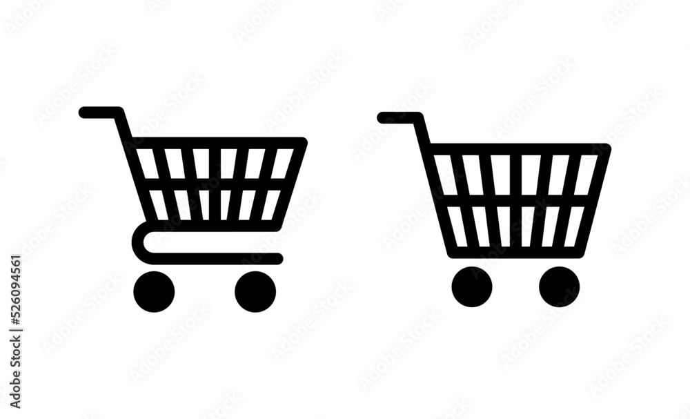 Shopping icon vector. Shopping cart sign and symbol. Trolley icon Shopping icon vector. Shopping cart sign and symbol. Trolley icon