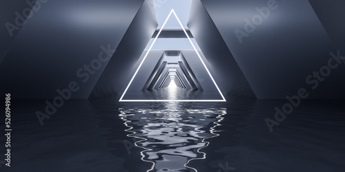 Fototapeta Naklejka Na Ścianę i Meble -  Empty tunnel with futuristic style, 3d rendering.