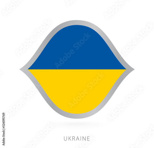 Ukraine national team flag in style for international basketball competitions.
