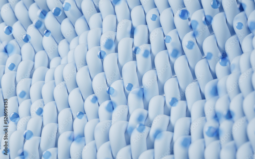Wave cloth with cleaning water bubble, 3d rendering. Wave cloth with cleaning water bubble, 3d rendering.