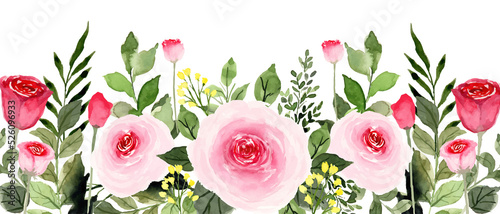 Rose Flowers Arrangement Watercolor