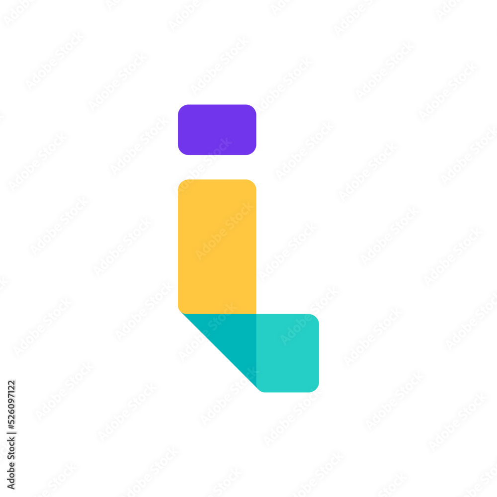 I letter logo made of overlapping lines. Vector paper multicolor origami style icon. I letter logo made of overlapping lines. Vector paper multicolor origami style icon.
