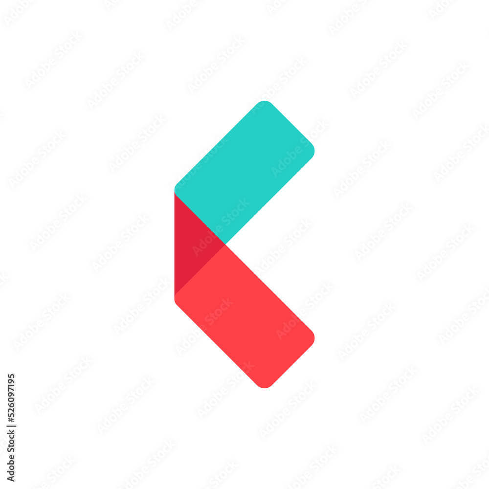 C letter logo made of overlapping lines. Vector paper multicolor origami style icon. C letter logo made of overlapping lines. Vector paper multicolor origami style icon.