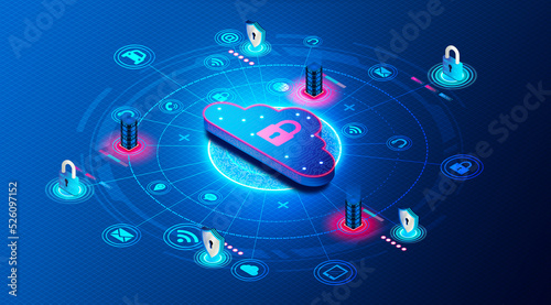 IoT Security Concept - Internet of Things Security Software - 3D Illustration