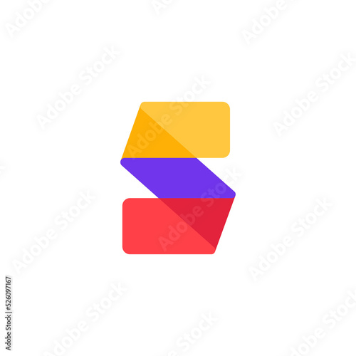 S letter logo made of overlapping lines. Vector paper multicolor origami style icon. Free Download S letter logo made of overlapping lines. Vector paper multicolor origami style icon. - GFXLoad