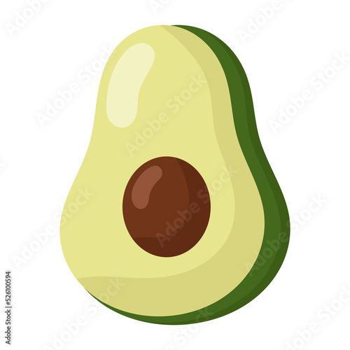 vocado fruit with seed inside icon. photo