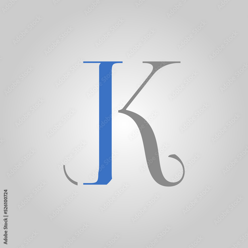 JK initial letter logo design template vector