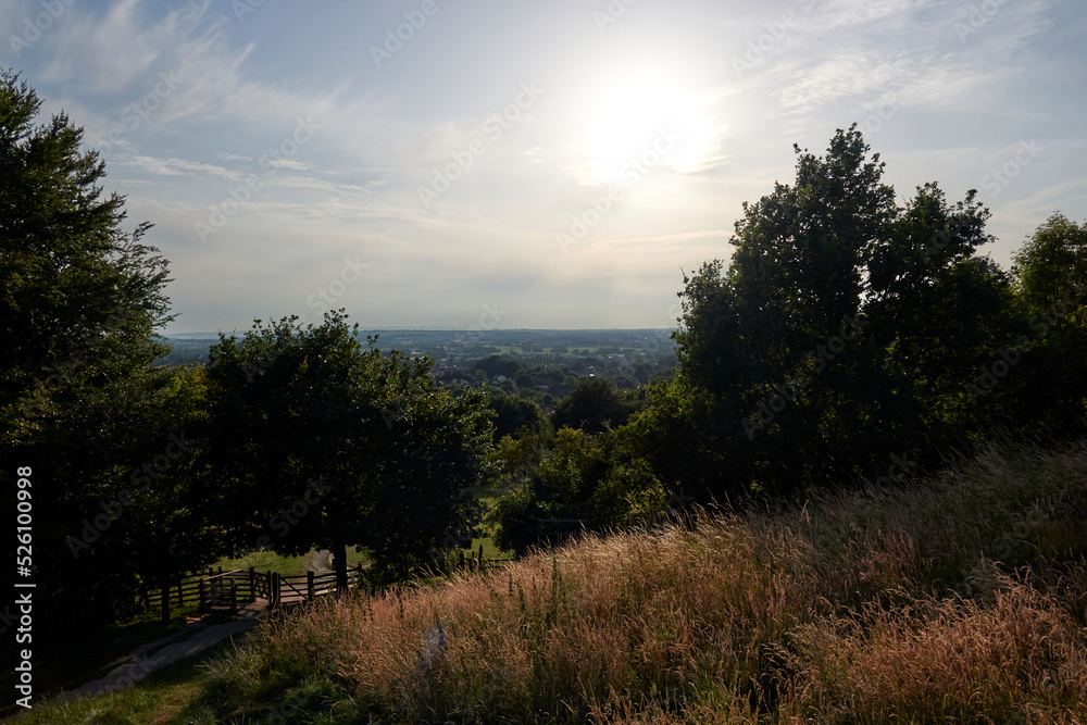 View from the Glastonbury Tor, mid-summer in the UK